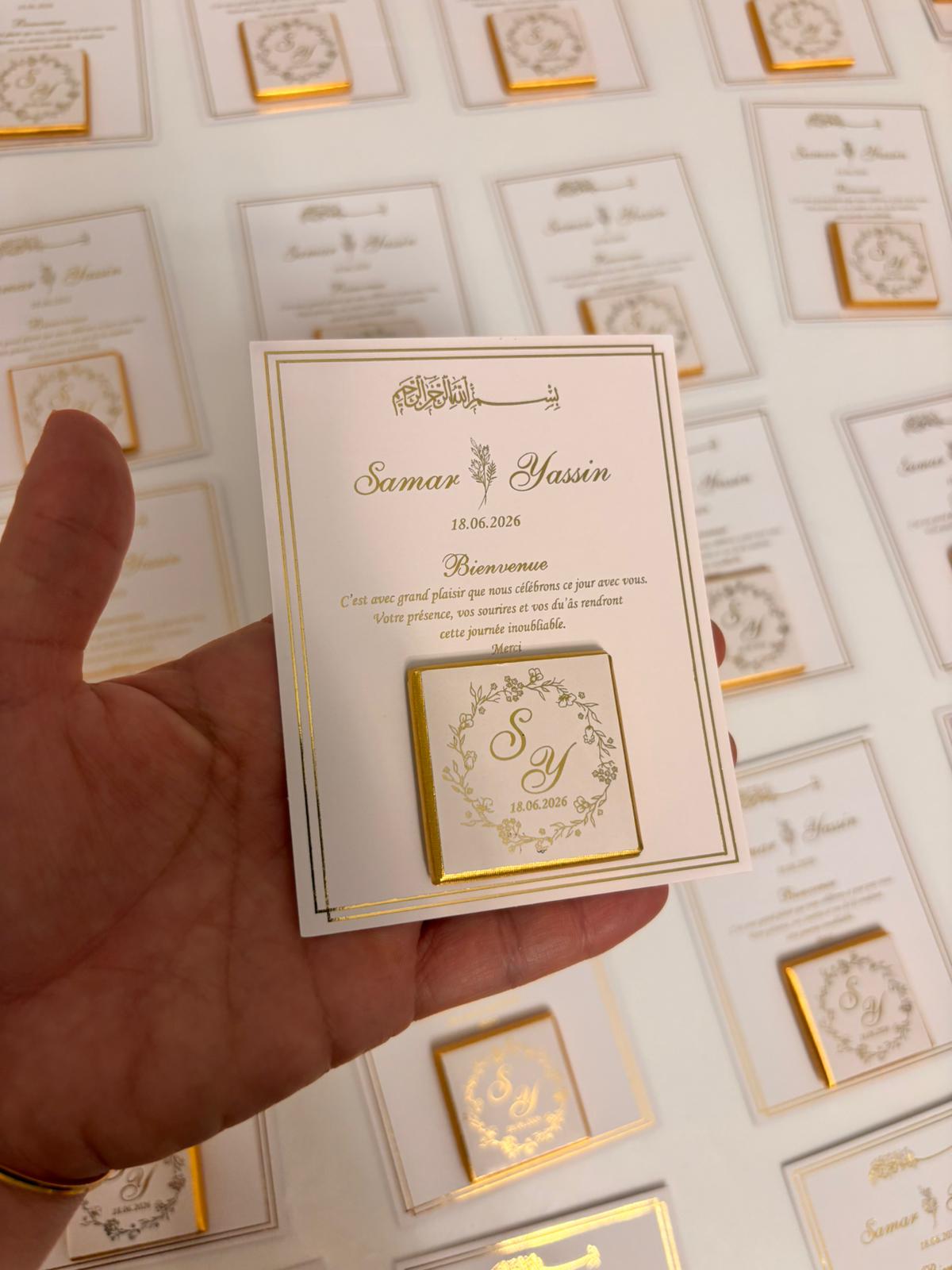 Personalized Keepsake Chocolate Card - Custom Event Favor