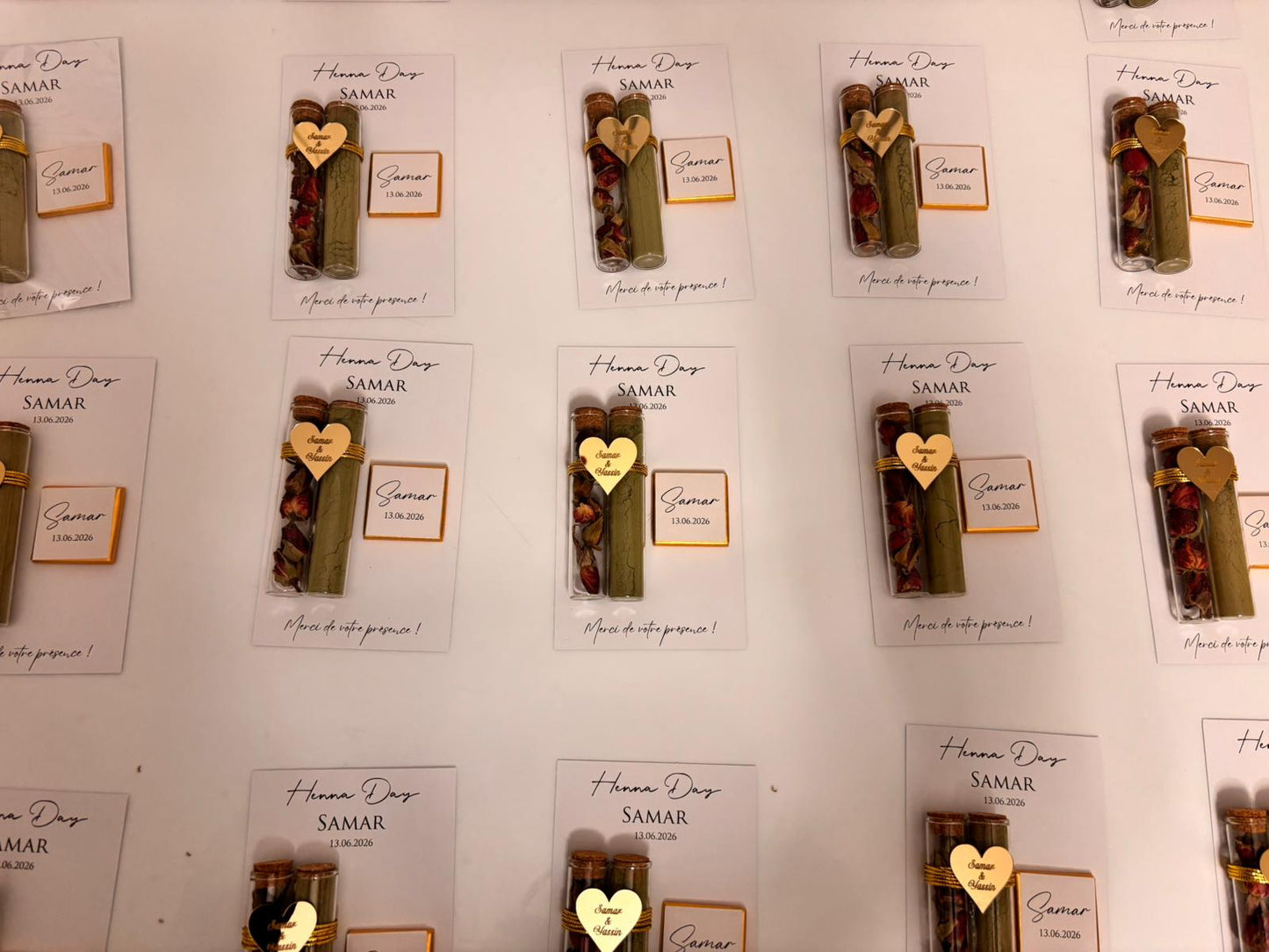 Henna & Rose Petal Test Tube Favor Set with Premium Chocolate